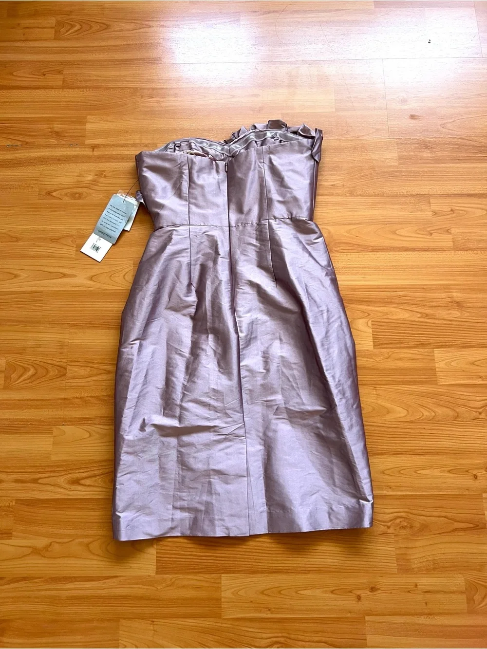 NWT Monique Lhuillier Bridesmaids Mauve Satin Mini Dress